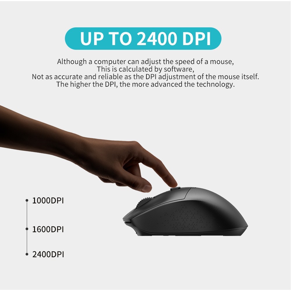 Chuột không dây FD i760t size vừa, nút silent cực êm, 3 thiết bị kết nối Bluetooth 5.0/3.0, Wireless 1000/1600/2400DPI