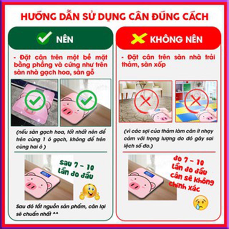 Cân sức khỏe, Cân điện tử Heo Hồng,Pin tiểu,Kính cường lực, Kèm đo nhiệt độ phòng,BH 24 tháng, Đồ gia dụng, Đồ trang trí