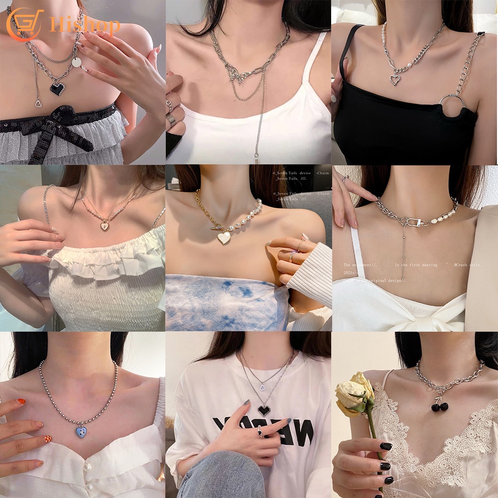 Vòng cổ mặt trái tim đính đá thời trang cao cấp cho nữ