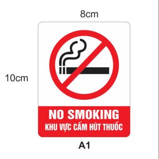 Bảng mica 2 li cấm hút thuốc - No Smoking nhiều kích thước