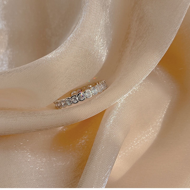 Nhẫn nữ sáng bóng sang trọng Hàn Quốc Nhẫn nữ Zircon mở