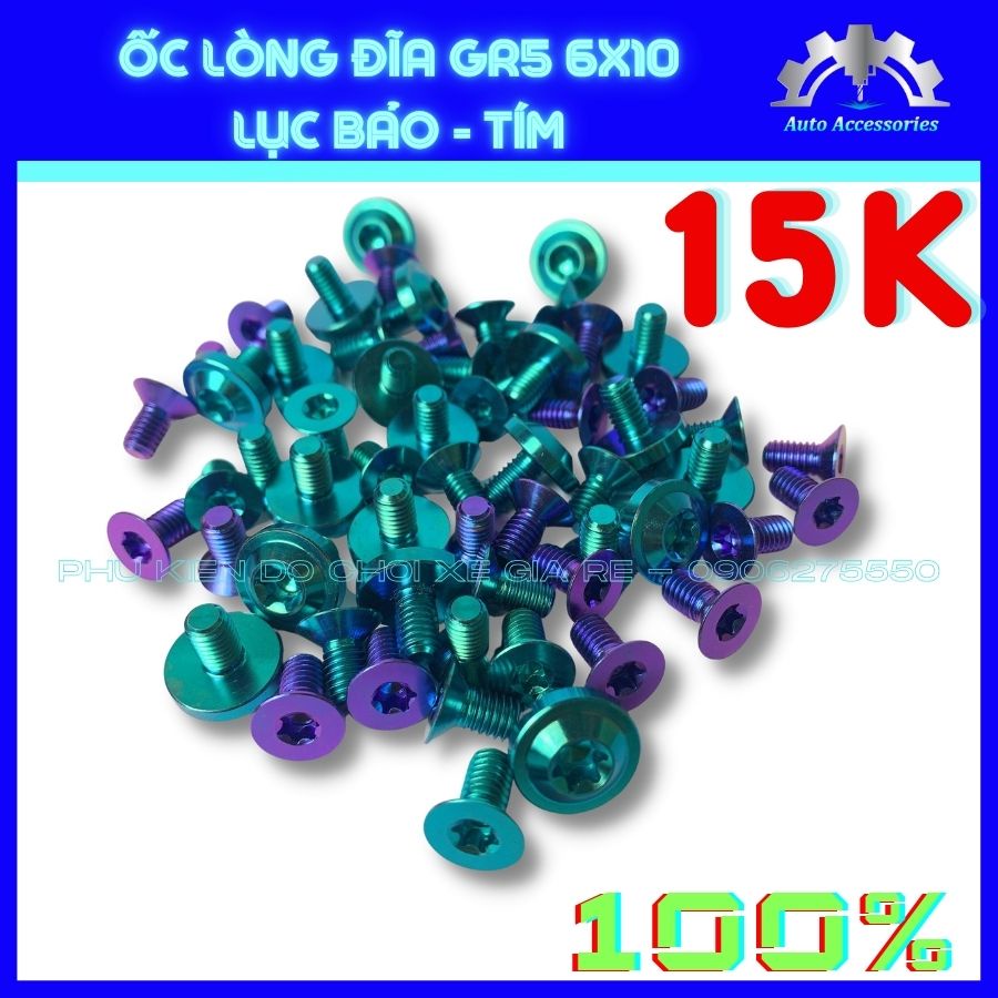 ỐC LÒNG ĐĨA GR5 6li10  - Gắn Lòng Đĩa Xe Máy, Trang Trí giúp xe đẹp mắt hơn