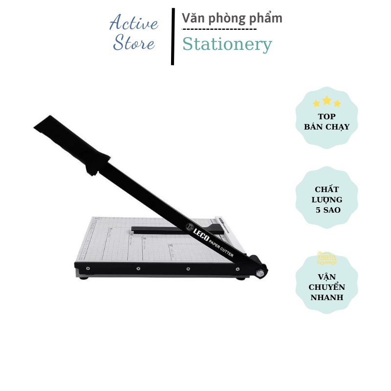 Bàn cắt giấy Leco sắt khổ A3, chắc chắn, có thanh cố định giấy, mẫu mã đẹp, nhẹ, thích hợp cho văn phòng phẩm