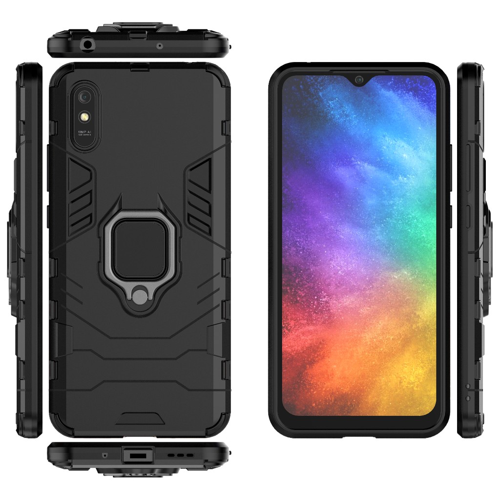 Ốp lưng Xiaomi Redmi 9A / Redmi A1 Iron Man Iring cao cấp siêu bền chống sốc giá đỡ xem phim