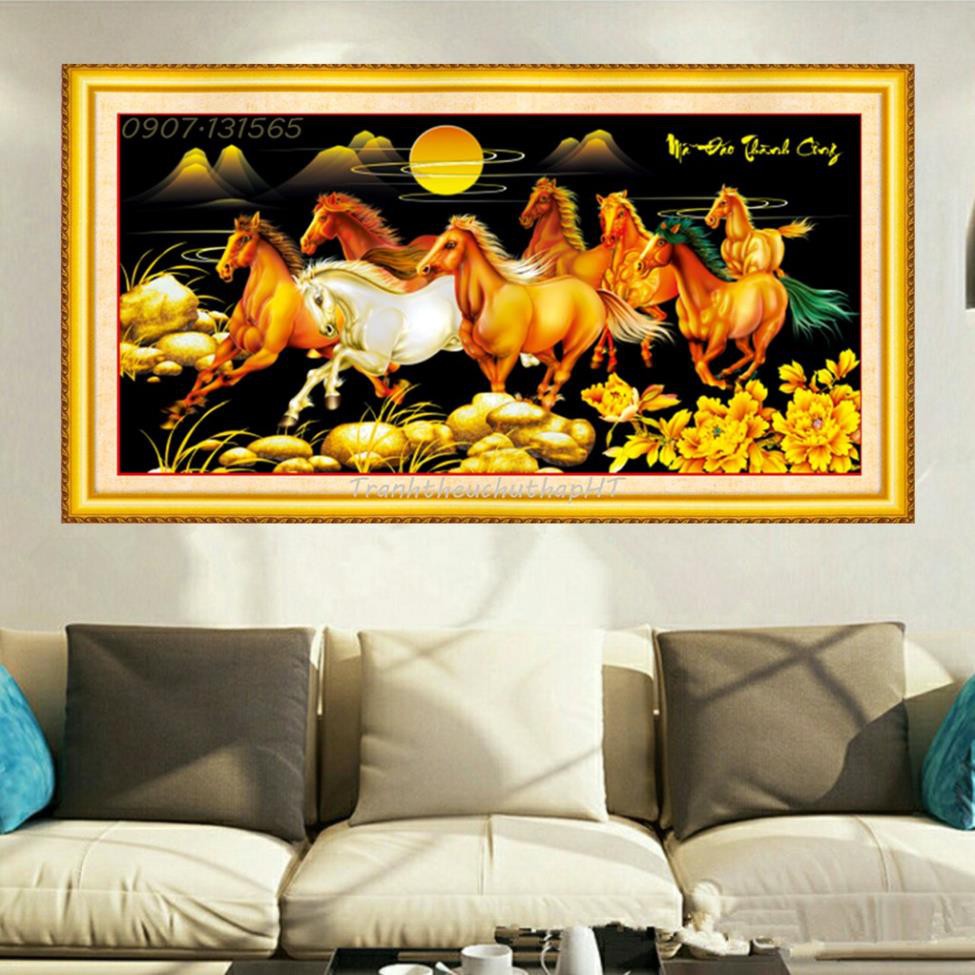 - Tranh thêu chữ thập mã đáo thành công LV3123- size: 84x46Cm (tự thêu) NCS-NGỌC CHÂU SHOP