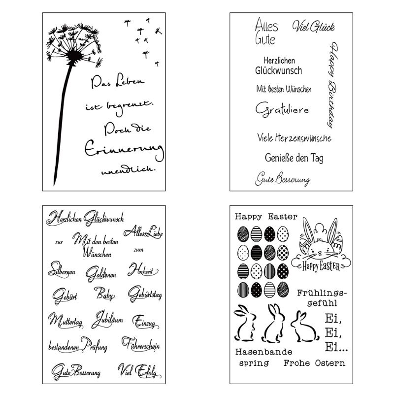 Con Dấu Silicone Trong Suốt In Nổi Hình Thỏ Phục Sinh Trang Trí Scrapbook