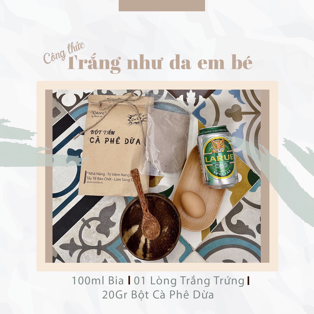 Bột Cà Phê Dừa Non N'store Tẩy Da Chết, Giảm Mụn Lưng, Làm Sáng Da, 100 Gram