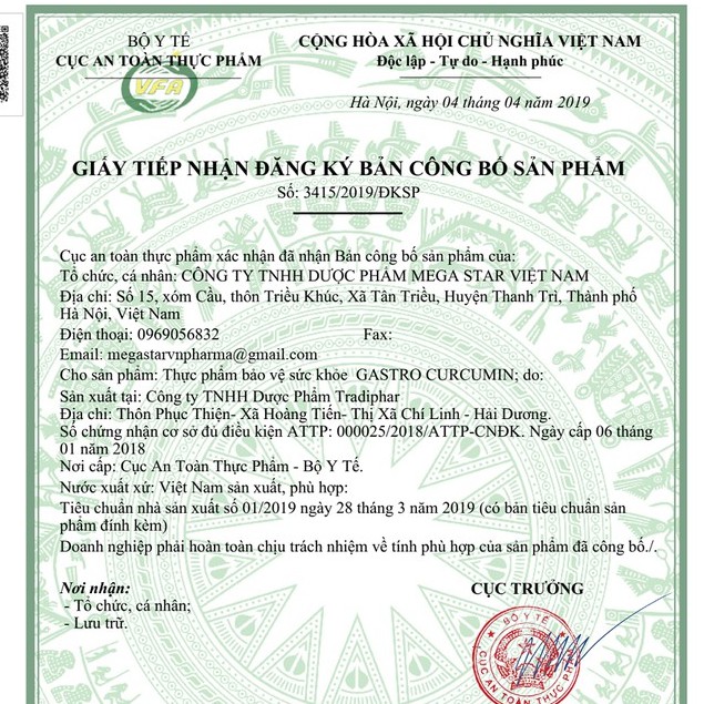 Gastro Cucumin - Hỗ trợ giảm các triệu chứng do viêm loét dạ dày, giảm acid dịch vị, hỗ trợ bảo vệ niêm mạc dạ dày (20)