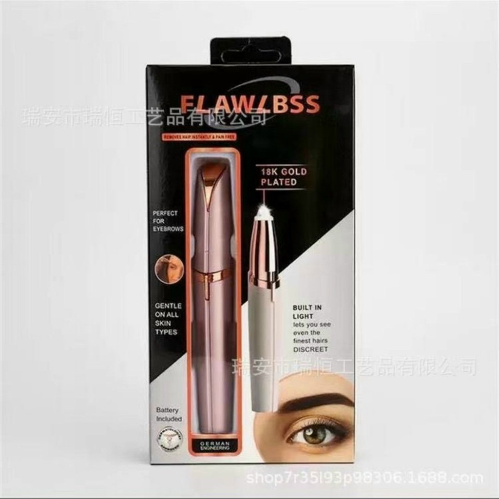 Bút tỉa lông mày lông mũi lông tơ ria mép FlawlessBrows cầm tay mini dùng pin chính hãng, cắt bén không đau hiệu quả cao