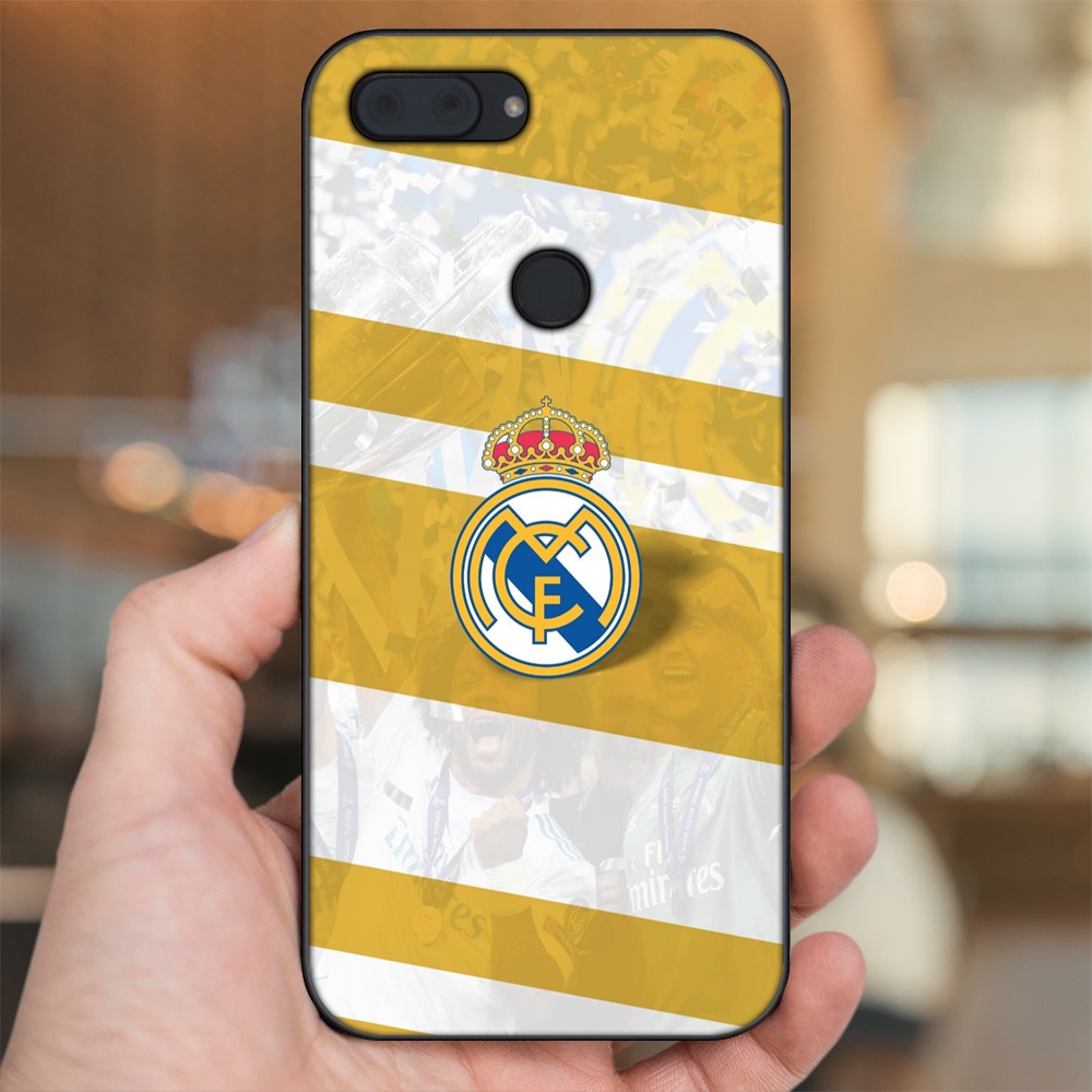 Ốp lưng Xiaomi Mi 8 Lite viền đen in hình Real Madrid