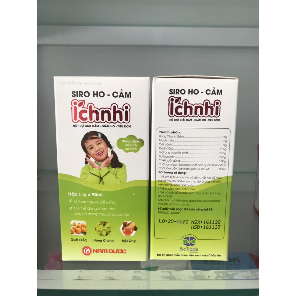Siro ho cảm Ích nhi chai 90ml dành cho bé dưới 3 tuổi