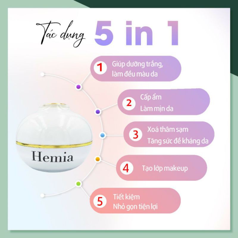 Kem Body Trắng Da HEMIA made in Korea Dưỡng Trắng- Makeup- Nâng tone- Phù Hợp Da Dầu- Da Khô