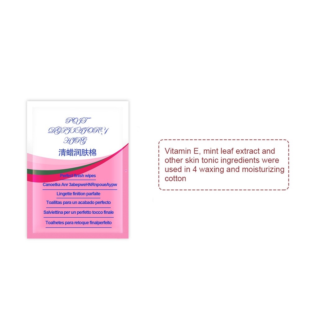 Sumax Khăn lau ẩm dạng sáp có thể loại bỏ phần sáp dư thừa còn sót lại sau khi tẩy lông 10g