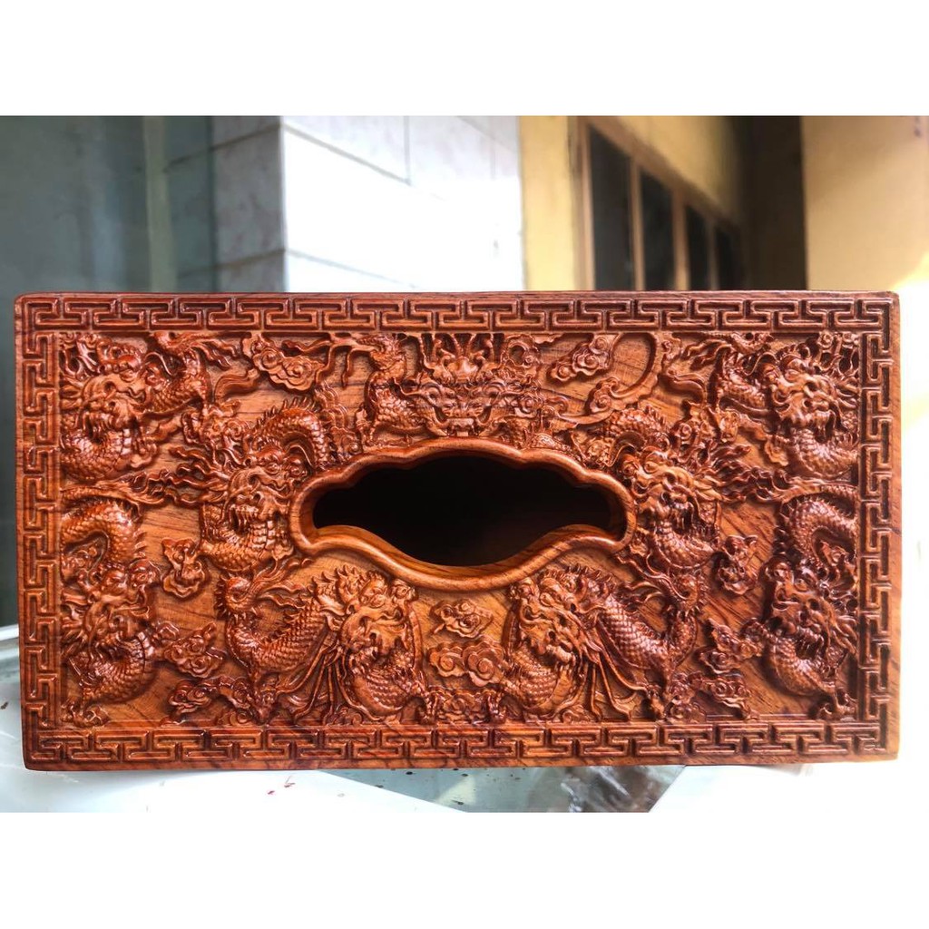 Hộp giấy ăn bằng gỗ Hương Trạm Cực Đỉnh