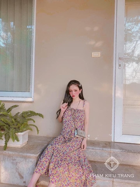 ‼️❤️váy 2 dây hoa nhí maxi ‼️❤️