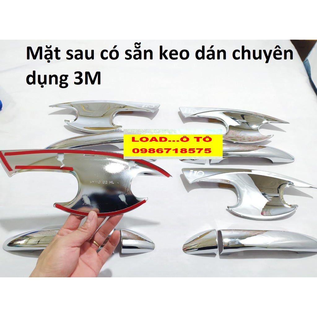 Ốp Tay Nắm, Hõm Cửa Xe Hyundai I10 2022-2014 Bản Hatback, Sedan Nhựa ABS Mạ Crom Sáng Bóng Cao Cấp