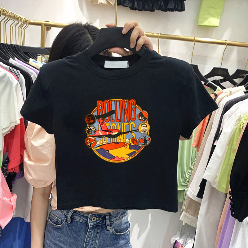 Áo croptop nữ tay ngắn thời trang mùa hè phong cách Hàn Quốc