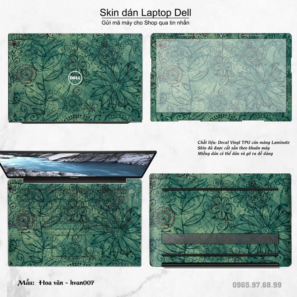 Skin dán Laptop Dell in hình Hoa văn nhiều mẫu 2 (inbox mã máy cho Shop)