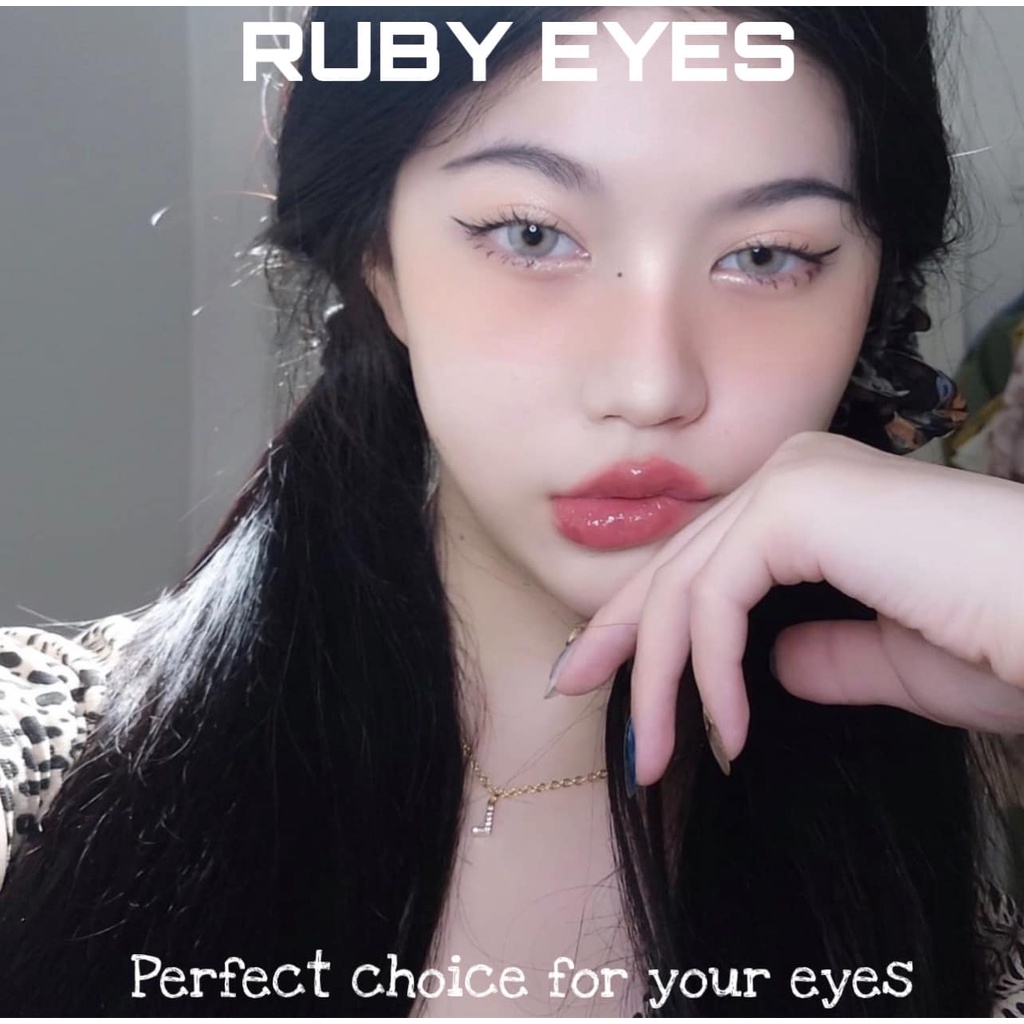 Kính áp tròng Ruby Eyes lens mắt màu gray xám tây chính hãng Hàn Quốc