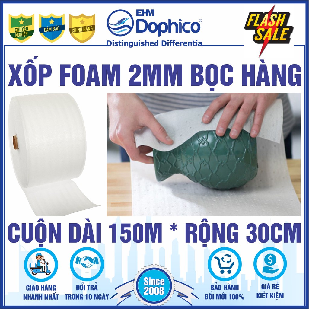 Xốp Foam 2mm lót bọc hàng hóa – Xốp chống sốc đóng hàng dễ vỡ, lót nền trong thi công sàn gỗ