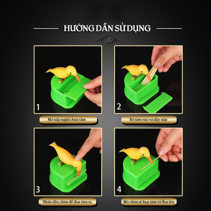 Hộp đựng tăm thông minh hình chim gõ kiến,Gắp tăm tiên dụng