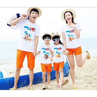 Áo gia đình đi biển chất cotton loại 1 bán shop đủ màu đủ size từ 5-100kg