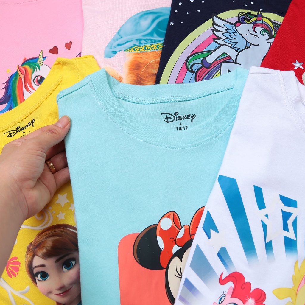 Bộ quần áo bé gái size đại 5 10 14 tuổi in Elsa kỳ lân Mickey phối chân váy quần từ 19-40kg - SGS