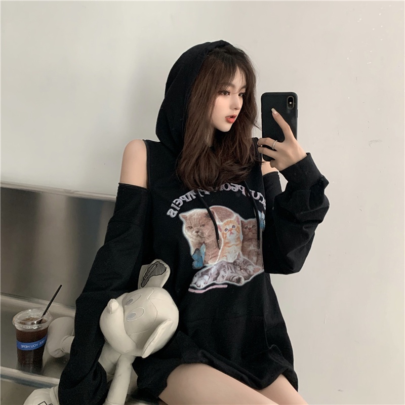 Áo hoodie dáng rộng in họa tiết thời trang mới cho nữ | BigBuy360 - bigbuy360.vn