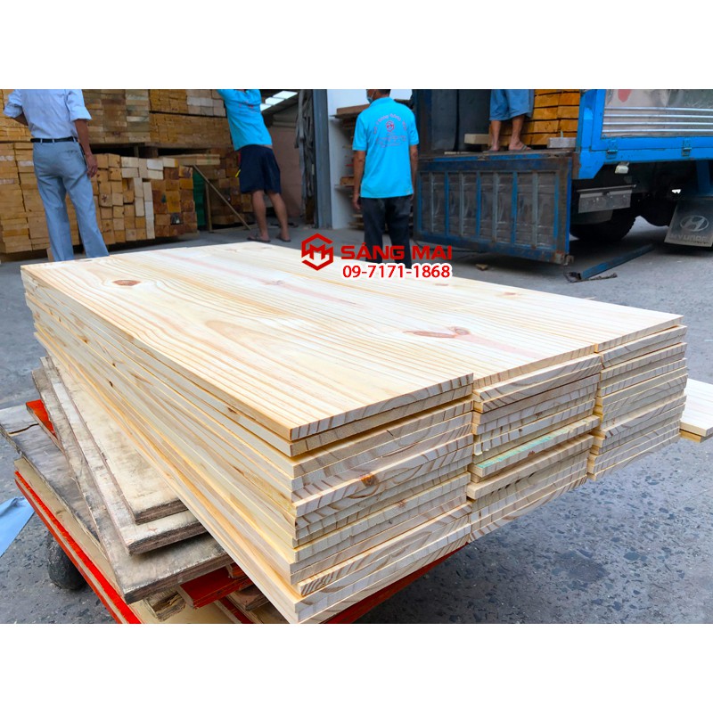 Tấm gỗ thông mặt rộng 20cm x dày 1cm x dài 120cm + láng nhẵn mịn 4 mặt