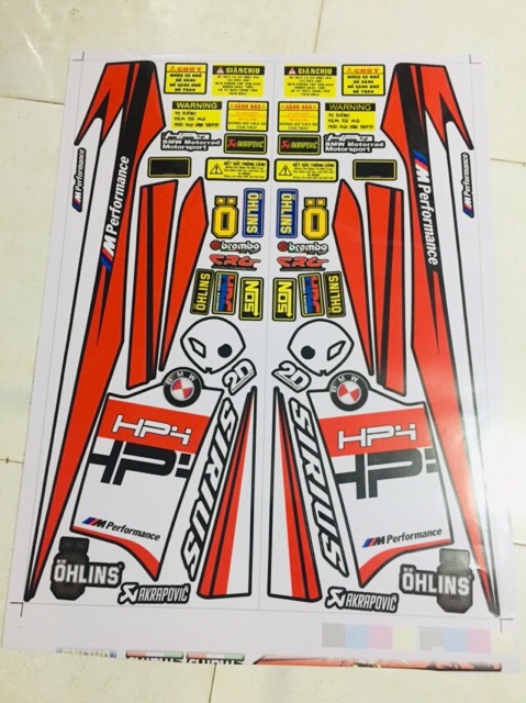 Tem rời sirius hp4 đỏ đen trắng