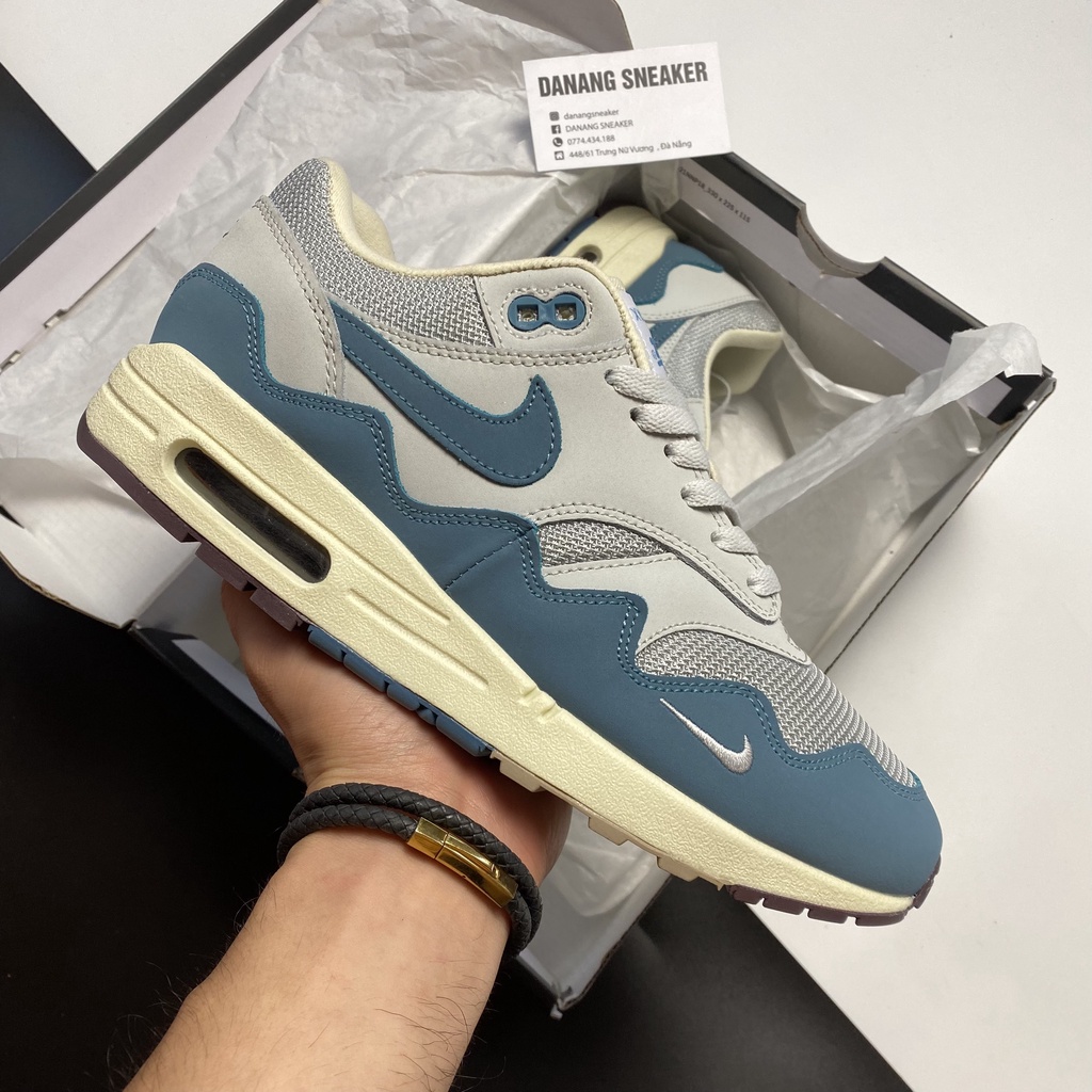 Giày Air Max 1 Patta Aqua Noise (Am1 xanh nước biển) - DANANG SNEAKER | Phiên bản high quality.
