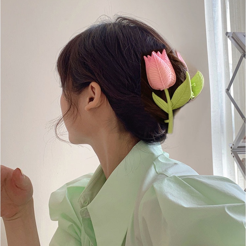 Kẹp Đầu Hoa Tulip Mùa Hè Mới Kẹp Lưng Cho Nữ Chất Lượng Cao