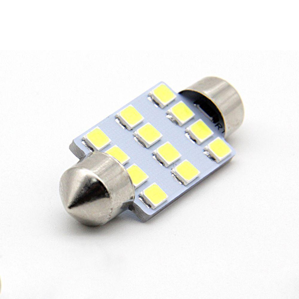 Set 10 Đèn LED COB 2835 12SMD 39MM Ánh Sáng Trắng Dành Cho Ô Tô