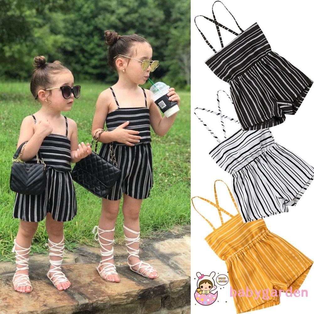 Bộ Áo Liền Quần Hở Vai Dễ Thương Cho Bé Gái