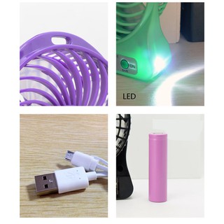 Quạt sạc mini có đèn led