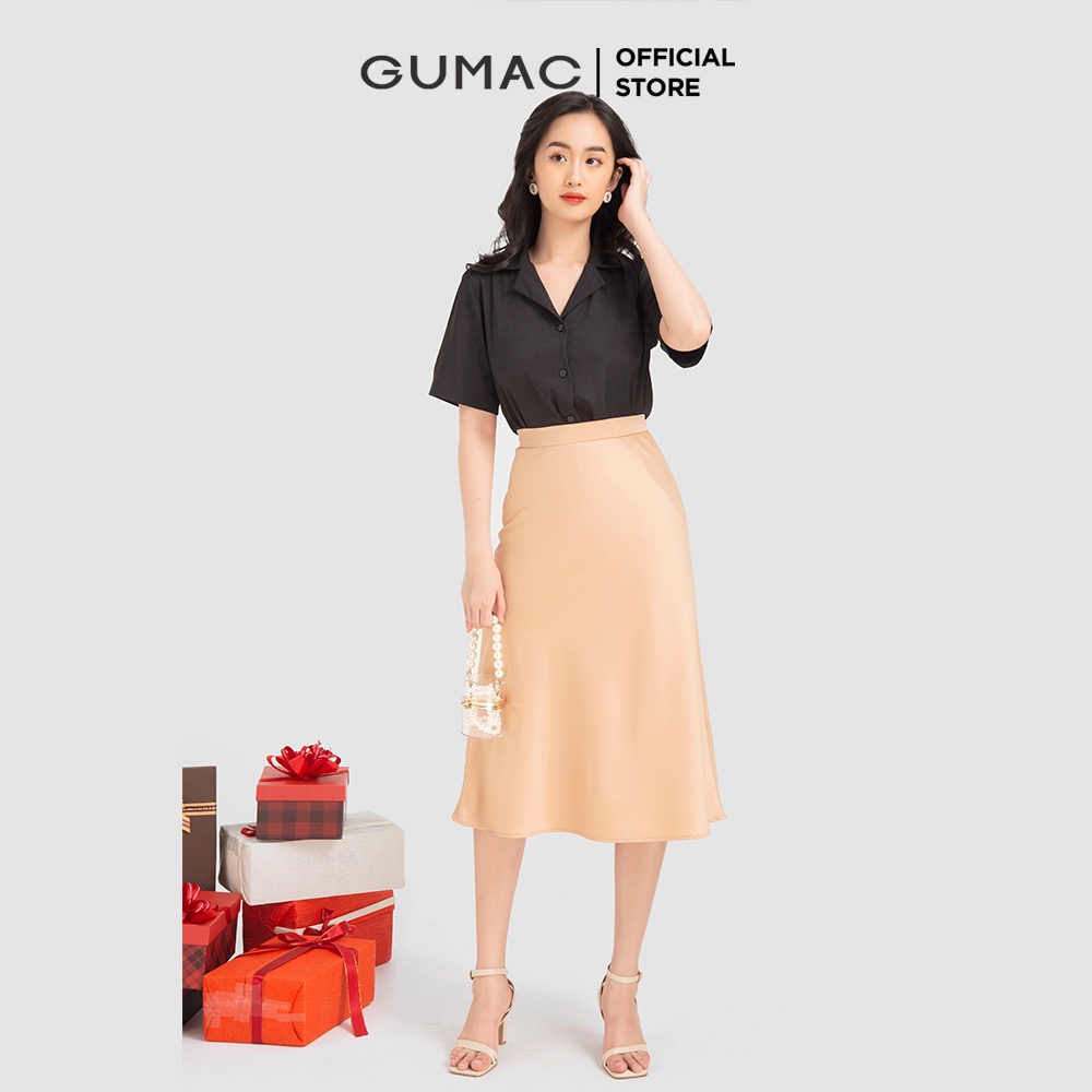 Áo sơ mi nữ tay ngắn cổ vest AB12003 GUMAC | BigBuy360 - bigbuy360.vn