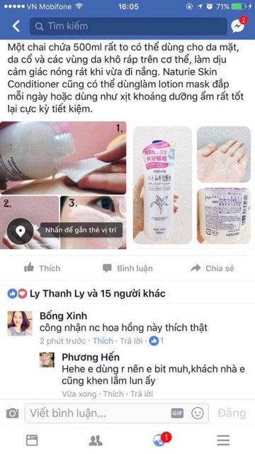 NƯỚC HOA HỒNG NATURE Ý DĨ 500ml