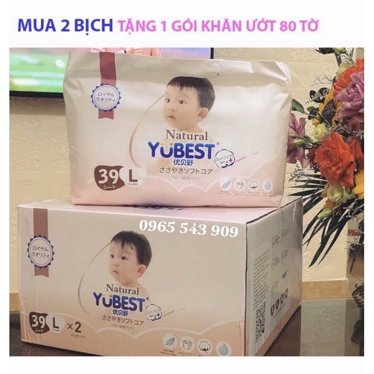 🍒tã/bỉm YUBEST NATURAL hộp Cao Cấp🍒, tã Dán/Quần  đủ size S-M-L-XL-XXL-3XL