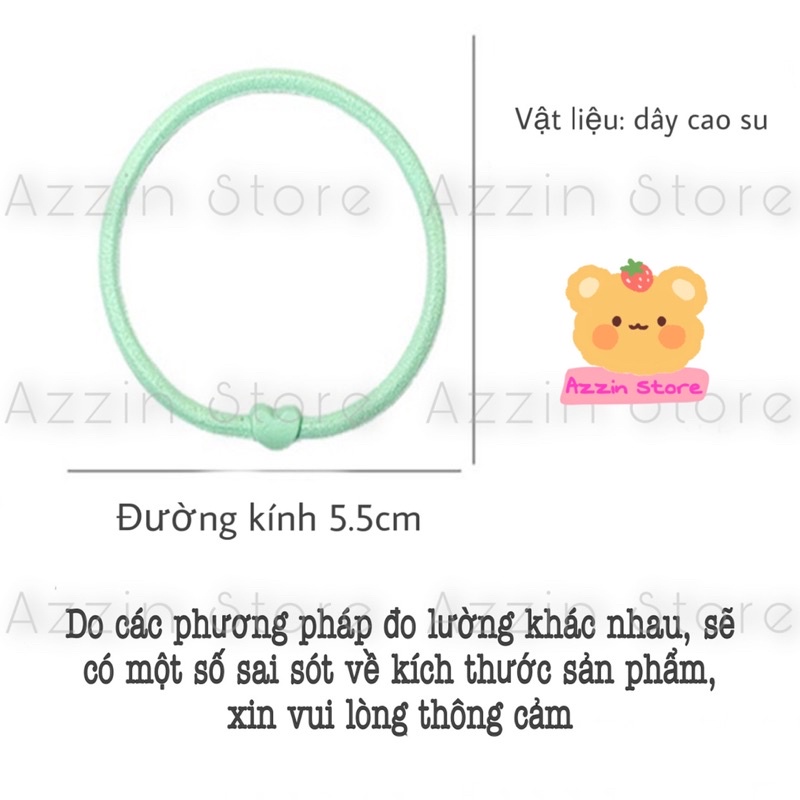 Dây Buộc Tóc Trái Tim Azzin Store Co Dãn Màu Sắc Pastel Xinh Xắn Thời Trang Dễ Thuơng Cho Nữ Tiện Lợi Phụ Kiện Cột Tóc