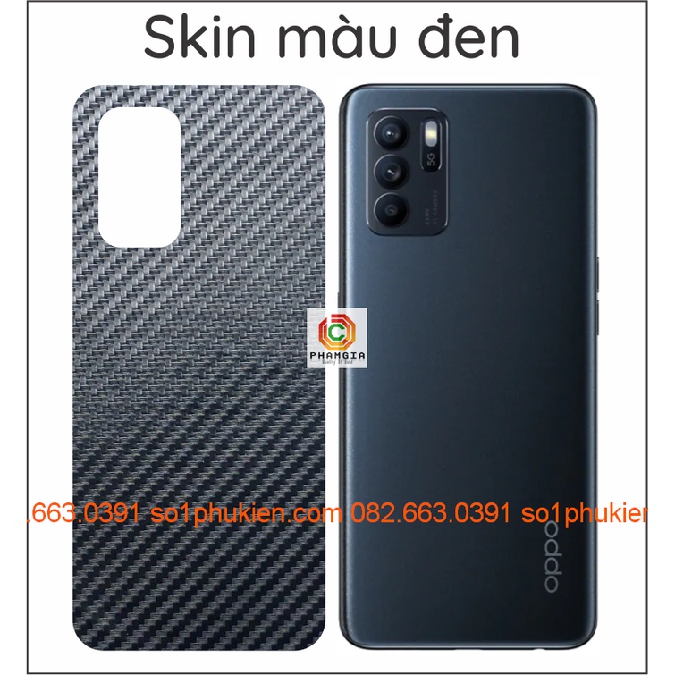Skin dán carbon lưng dành cho oppo reno 6 5G reno 6Z 5G (2021)