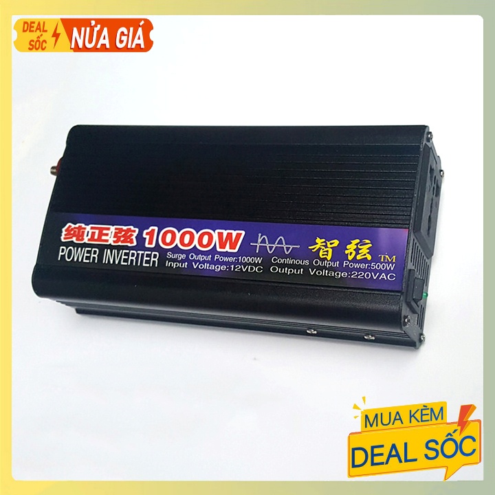 Bộ đổi nguồn Sin chuẩn 12v lên 220v Inverter 1000W