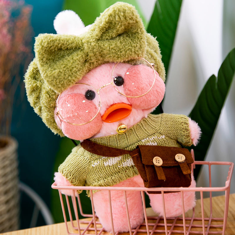 Thú Nhồi Bông Hình Chú Vịt Màu Đỏ Đáng Yêu