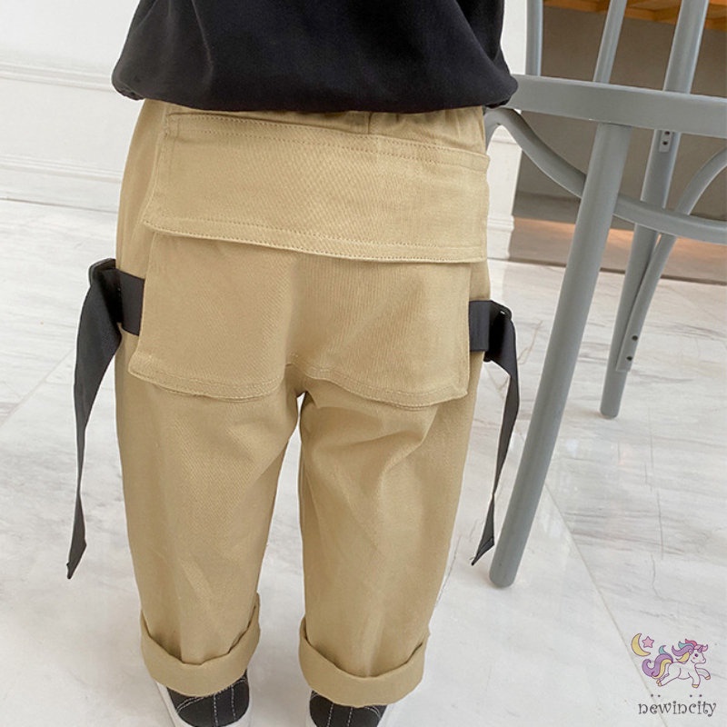 Quần dài phối túi chất liệu mềm mại phong cách thời trang hàn quốc cho bé trai