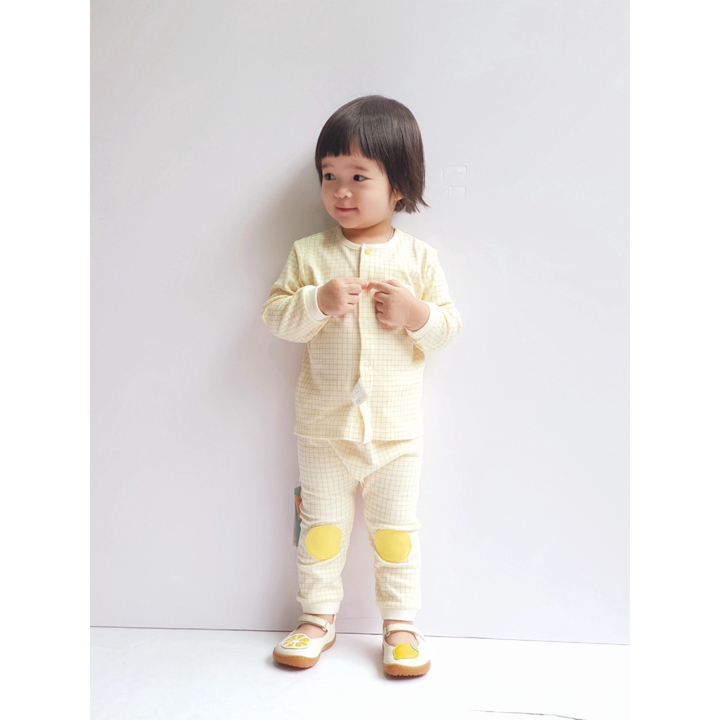 MOB2224 Bộ kẻ xanh vàng cho bé