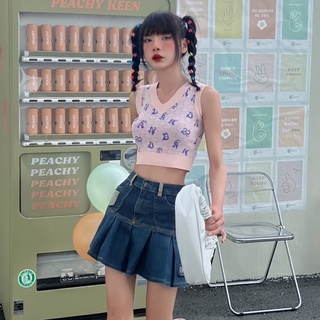 Áo Ba Lỗ BOO Nữ Dáng Croptop Ôm Chất Len Họa Tiết Monogram Dần Dần 22