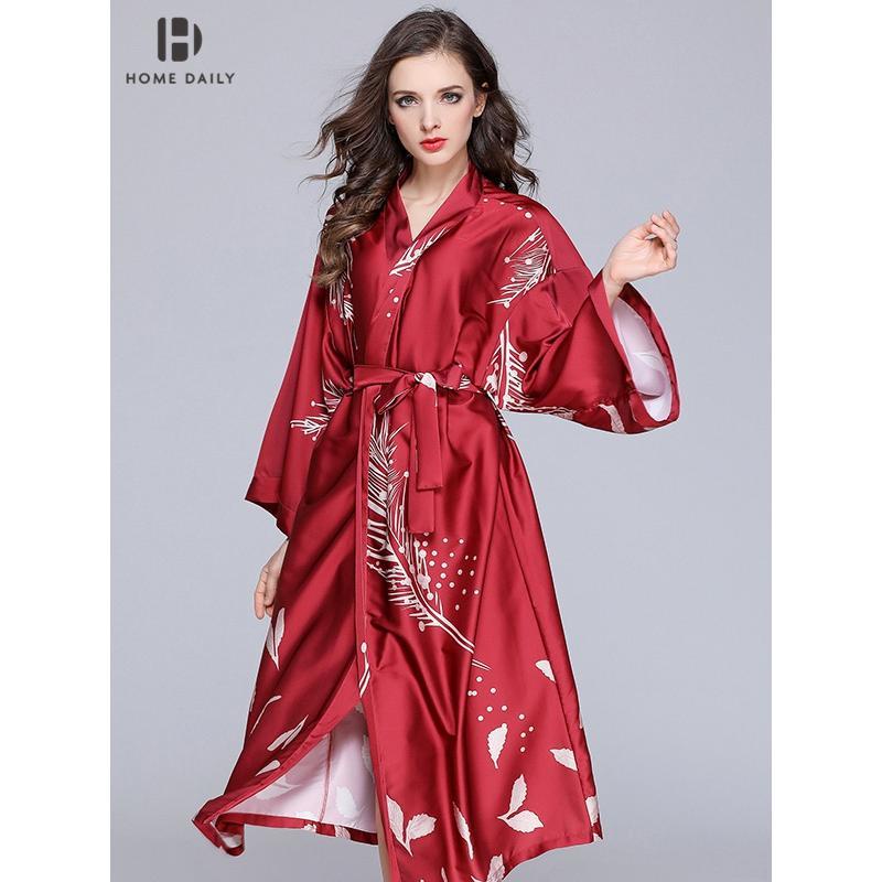 2021Áo choàng ngủ chất lụa dáng dài thời trang xuân thu quyến rũ cho nữ | BigBuy360 - bigbuy360.vn