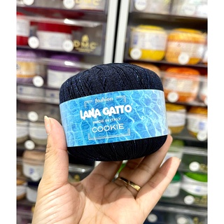 Cuộn len sợi cotton pha kim tuyến siêu mềm mượt và mát Lana Gatto Cookie