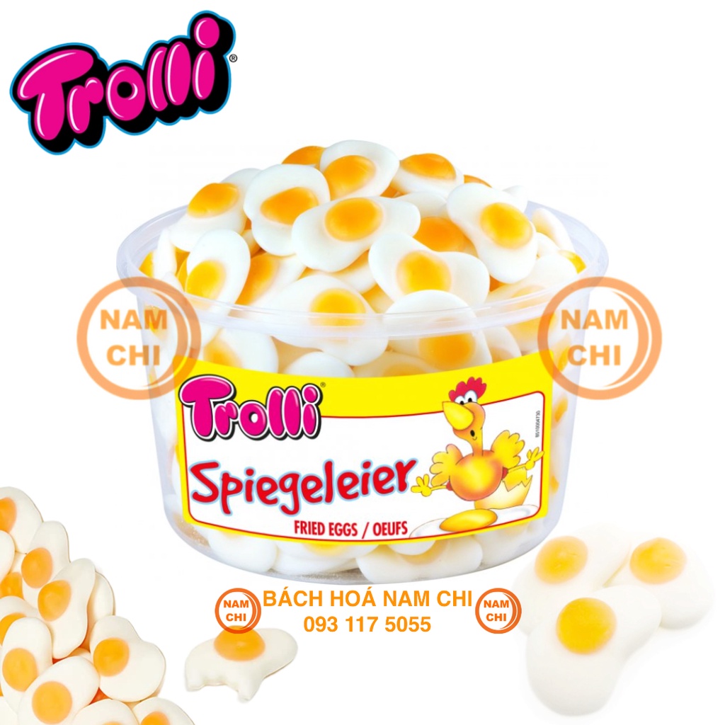 [HỘP 1,2KG] Kẹo Dẻo TROLLI Speigeleier Trứng Ốp La - Đức