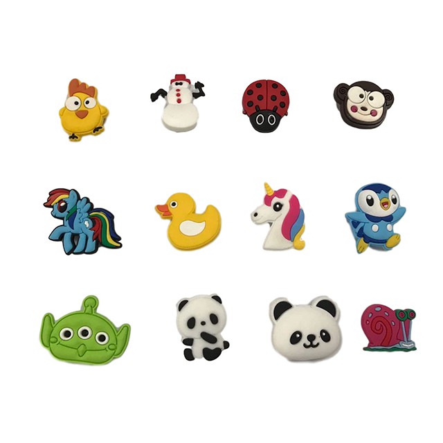 Combo 10 Sticker, Jibbitz, CHARM 2D Gắn Đính Lên Dép Sục, Dép Cá Sấu Nhiều Mẫu Mã Giao Màu Ngẫu Nhiên