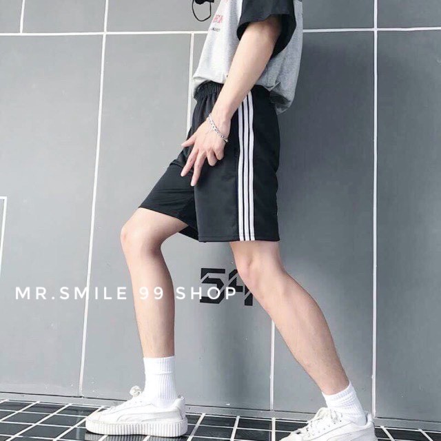 QUẦN SHORT 3 sọc Đen Trắng NAM NỮ  Unisex chất vải dày, không xù lông Mr Smile 99 Shop